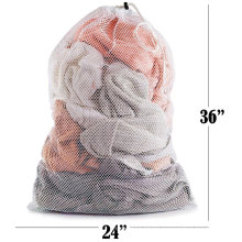 Mesh Laundry Bag 24" X 36" Sturdy Mesh Material with Drawstring Closure for Factories College Dorm and Apart